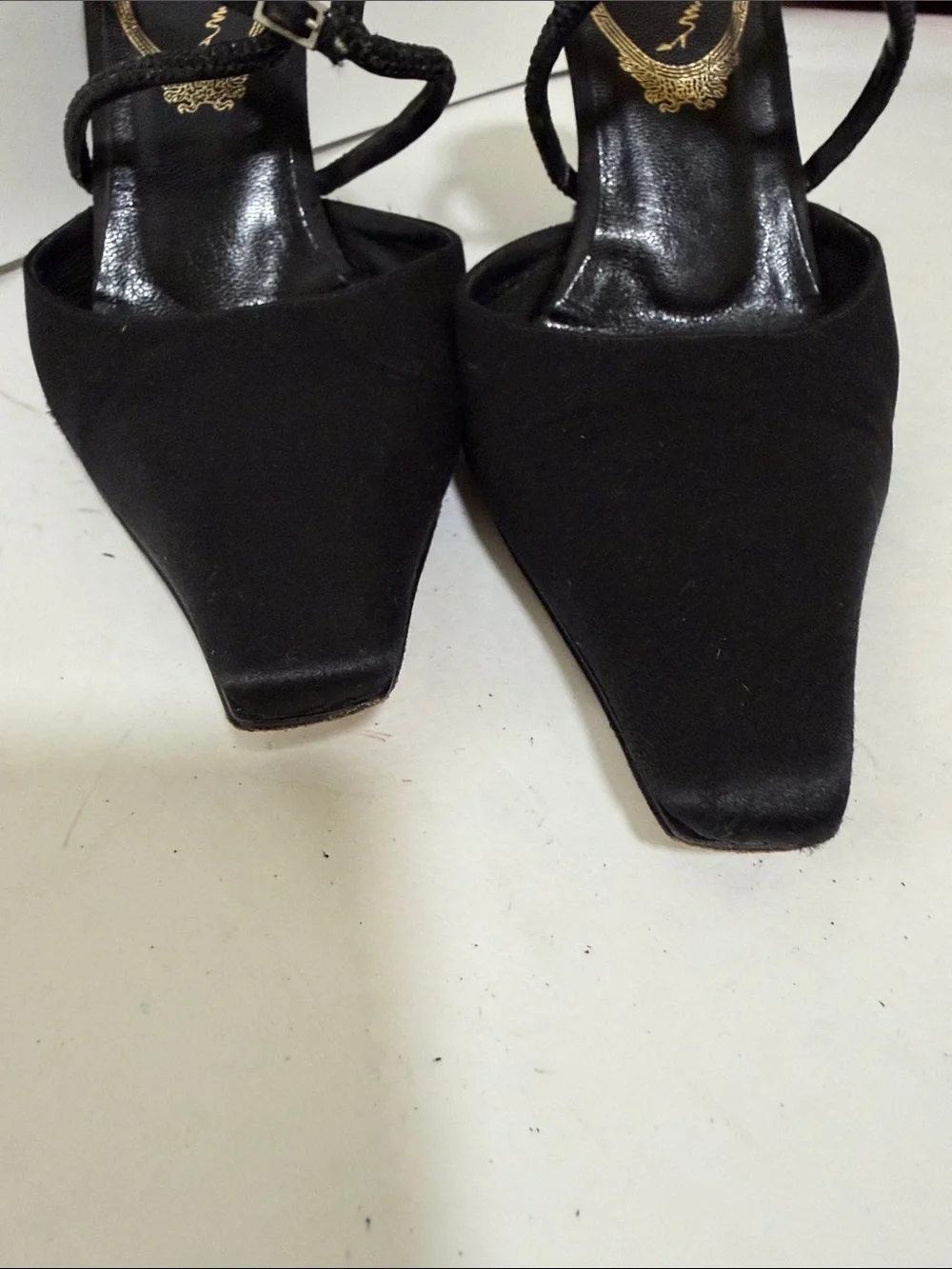Rene Caovilla Black Pointed-Toe Multi-Strap Heels